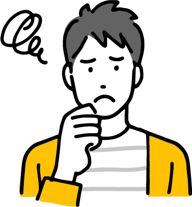 悩んでいる人物のイラスト